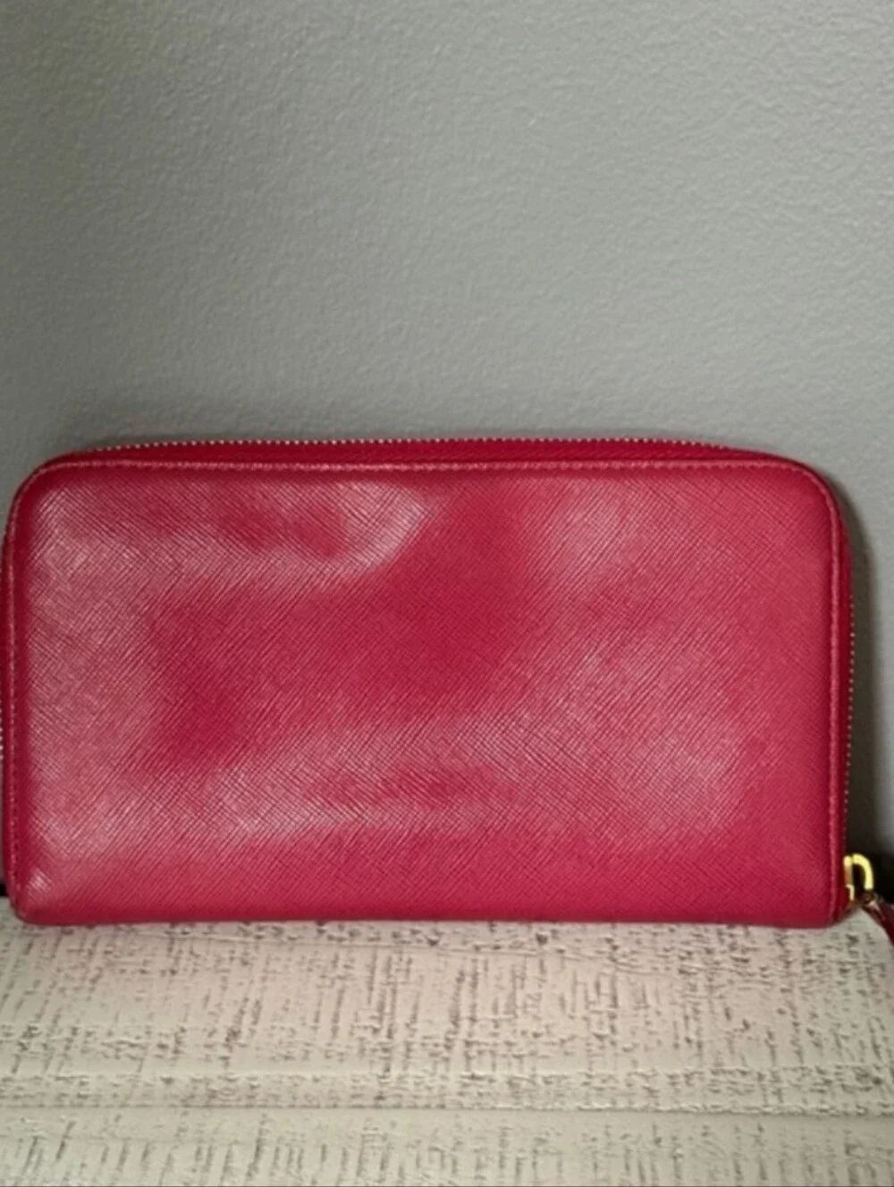 Prada Red Leather Zip Wallet - Prada